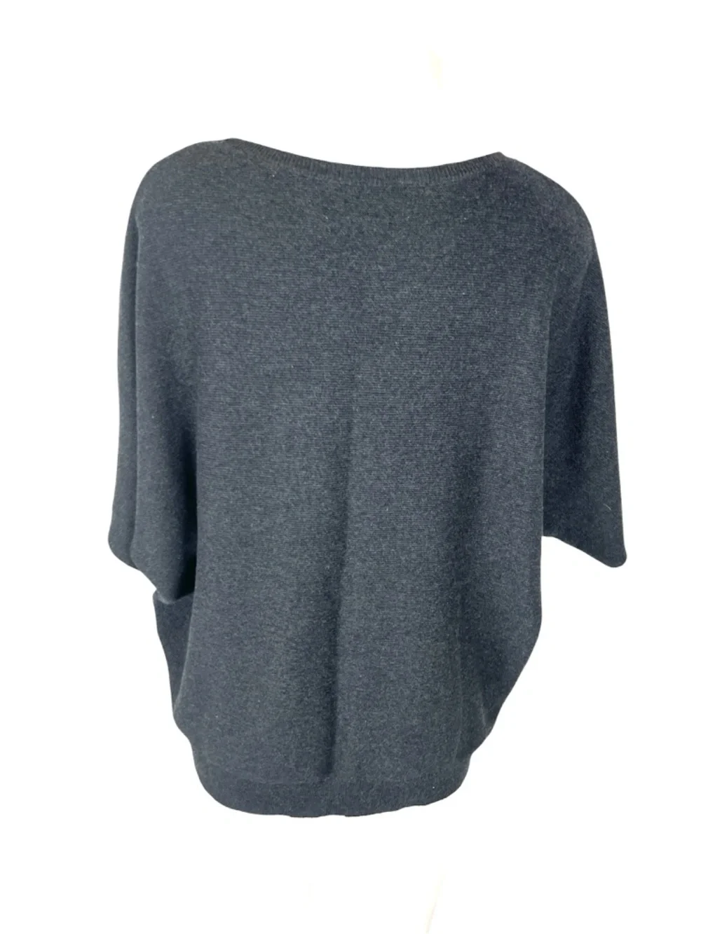 Quince lightweight cotton cashmere dolman sleeve sweater Heather charcoal L - Picture 2 of 9